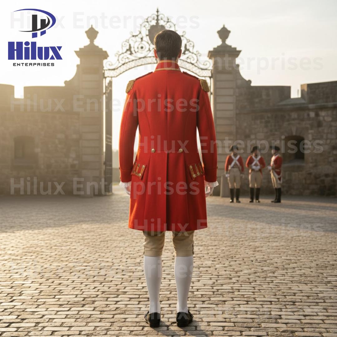 男性用英国レッドコート将校制服、アメリカ独立戦争コスチューム、軍事