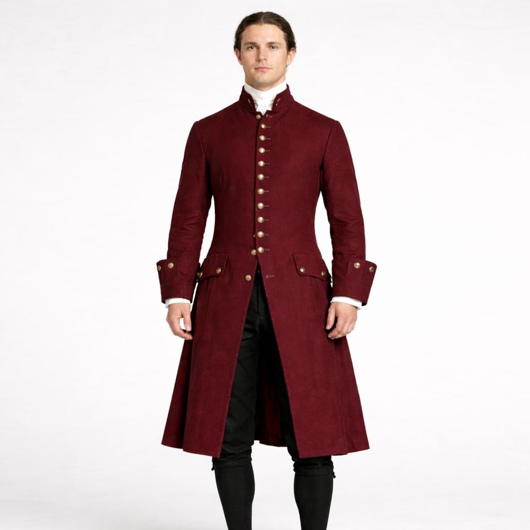 Regency Era Men’s Frock Coat – 18th Century Georgian Long Tailcoat ...