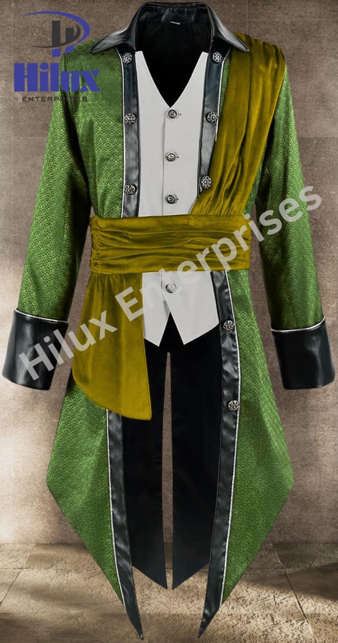 Male Steampunk Victorian Literature High Collar Retro Gothic Tuxedo