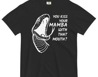 T-shirt noir serpent mamba | Vous embrassez votre mamba avec cette bouche V2