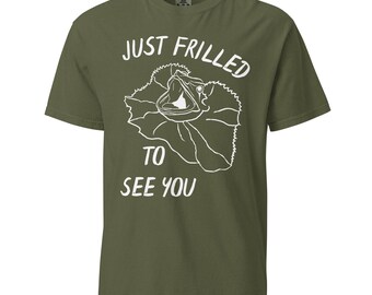 Chemise à volants en lézard dragon | T-shirt V2 « Just Frilled to See You »