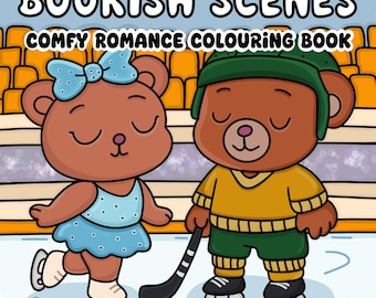 Full Digital Bookish Romance Colouring Book | 40 Cute Romance Pages | Instant Download | Printable PDFs