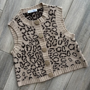 See by Chloé Gilet in maglia leopardata Taglia US 4 IT 40