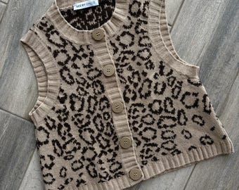 Kamizelka dzianinowa w panterkę See by Chloé, rozmiar US 4 IT 40