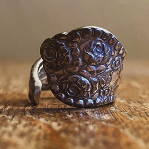 Handmade Spoon Ring – Real Silver | Vintage Floral Pattern | Antique Boho Jewelry | Unique Gift for Her