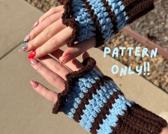 Crochet Fingerless Ruffle Gloves Pattern - Beginner Friendly - Digital PDF - Cozy Wrist Warmers