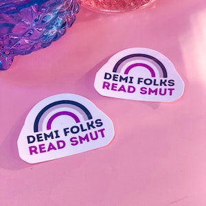 Demi Book Lover Waterproof Vinyl Sticker for Book Lovers & Queer Readers – Bibliophile Gift, Durable Laptop Decal