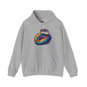 Rainbow Python Pride Hoodie LGBT Graphic Sweatshirt LGBTQ Clothing Gift Sport Grey