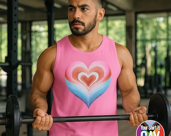 Trans Pride Heart Graphic Tank Top - Comfort Colors LGBTQ Muscle Shirt
