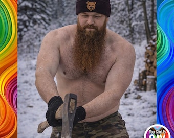 Cozy Embroidered Gay Bear Design for Winter Beanie