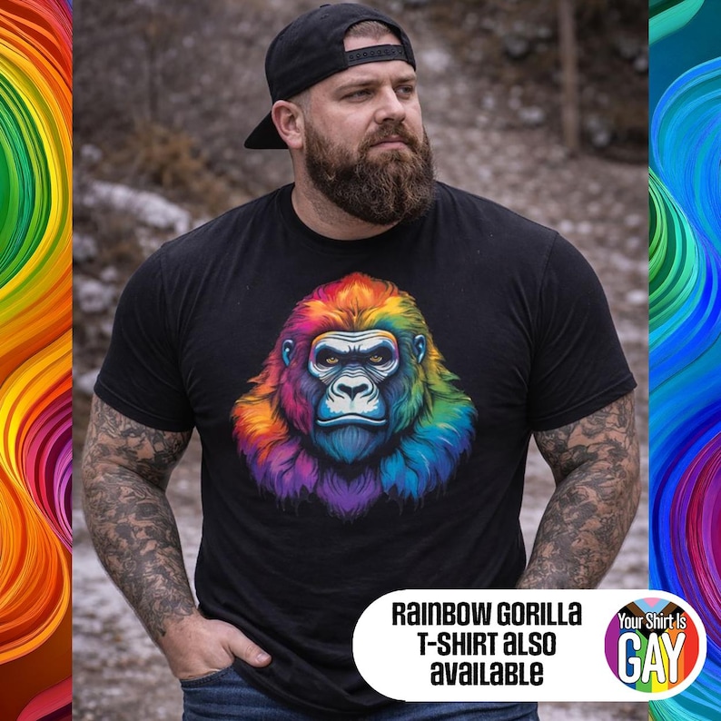 Funny Gay Bear Pride Tee: Feral Outside, Soft Inside - Comfort Colors Shirt image 15