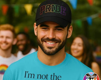 Gorra de papá bordada PRIDE: Gorra arcoíris LGBTQ+