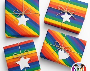 LGBTQIA+ Pride Rainbow Stripes Wrapping Paper