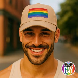Embroidered Rainbow Pride Dad Hat LGBTQ Baseball Cap Gay Queer Clothing Gift