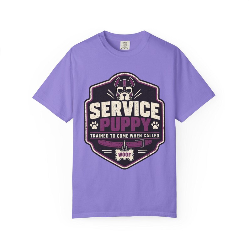 Charge 1 von 6 | T-Shirt mit Servicehund-Motiv: Blau, Rosa und Lila Violet