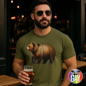 Roam and Growl with Bear Pride in Grizzly T-Shirt Featuring Subtle Queer Style and Everyday Comfort from YOUR SHIRT is GAY