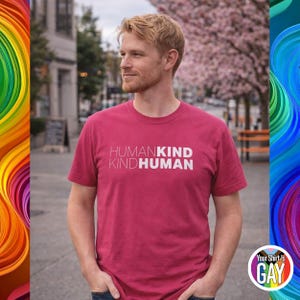 Maglietta Humankind Kind Human: maglietta LGBTQIA Ally Pride