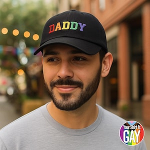 Daddy Embroidered Dad Hat for Gay Men Fun Pride Month Gift for LGBTQ+ Adults Adjustable Cap for Everyday Wear Father&#39;s Day Gift