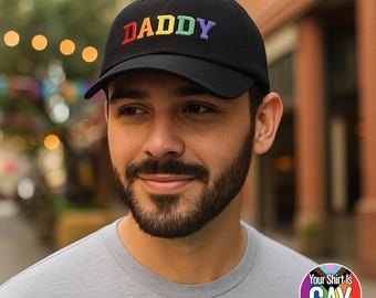 Daddy Embroidered Dad Hat for Gay Men Fun Pride Month Gift for LGBTQ+ Adults Adjustable Cap for Everyday Wear Father&#39;s Day Gift