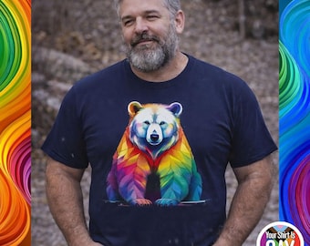 Polar Bear Pride T-Shirt: LGBTQ+ Bear Culture Rainbow Design