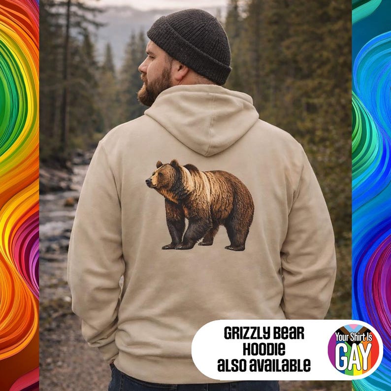 Funny Gay Bear Pride Tee: Feral Outside, Soft Inside - Comfort Colors Shirt image 13