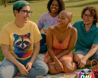 Regenbogen Waschbär Pride Shirt LGBTQ Grafik Tee Queer Gay Kleidung Geschenk