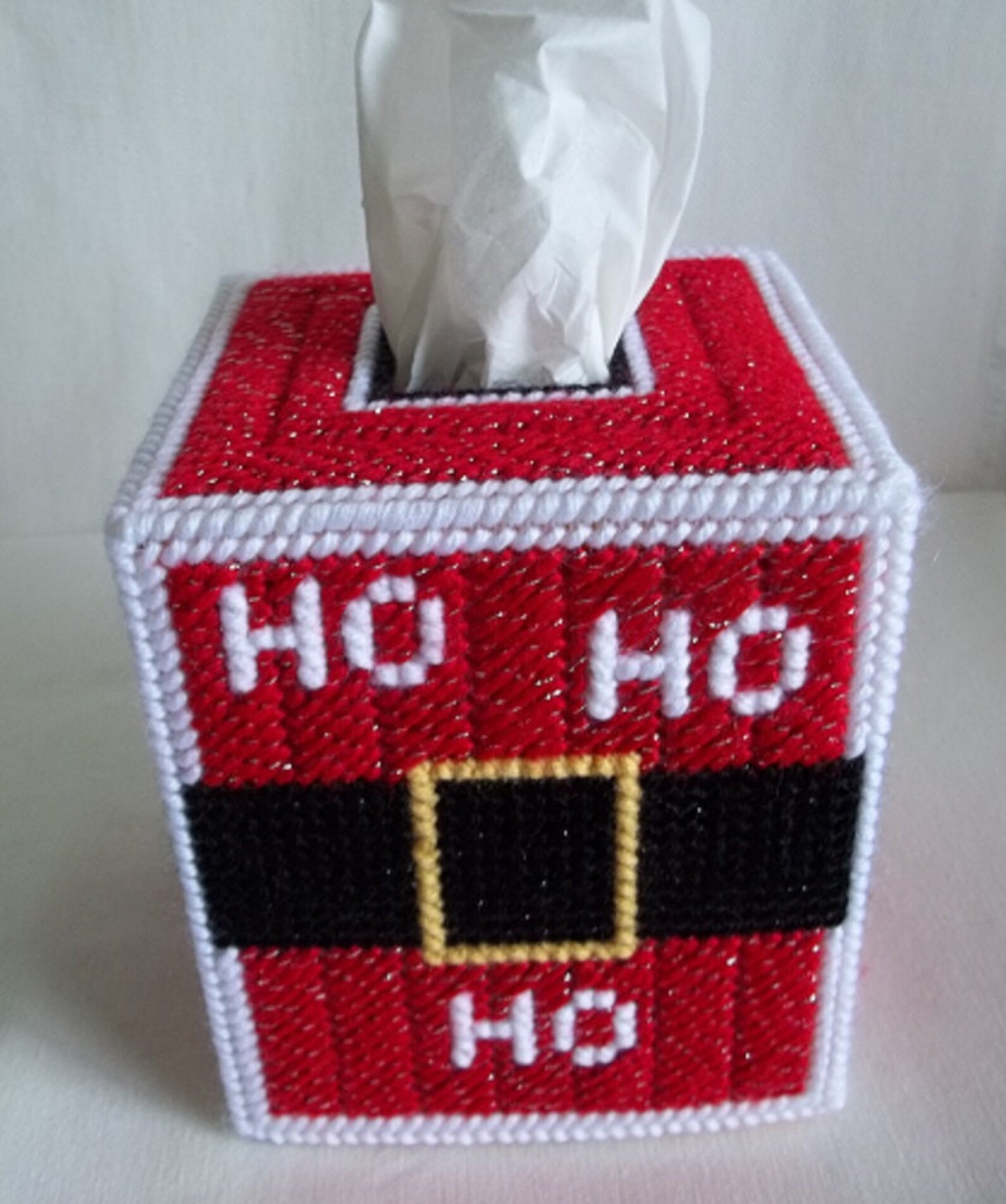 Christmas Santa Tissue Box Cover Plastic Canvas Tissue Cover Etsy