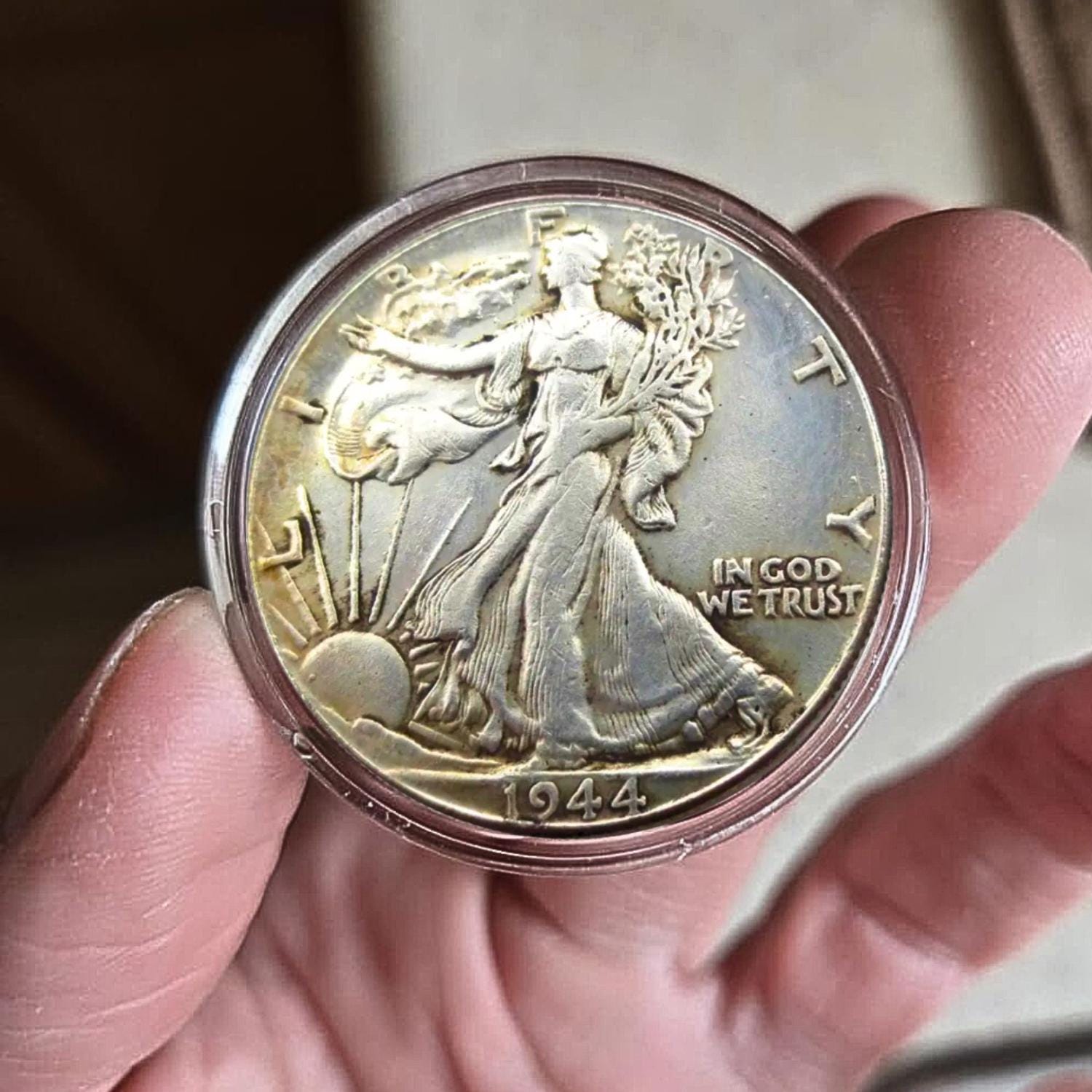 1944年 ウォーキングリバティハーフダラー記念銀メッキ収集品米国