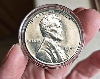 1944 S Steel Lincoln Wheat Cent Penny WWII Commemorative Collectible Coin Replica Vintage US Currency Gift