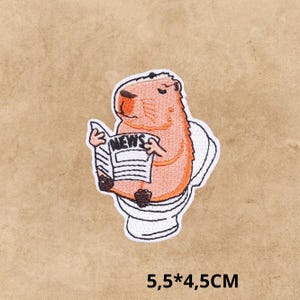 Schattige Capybara-borduurpatch - DIY strijkbare cartoonbadge voor kleding en rugzak - schattige thermoklevende dierenpatch