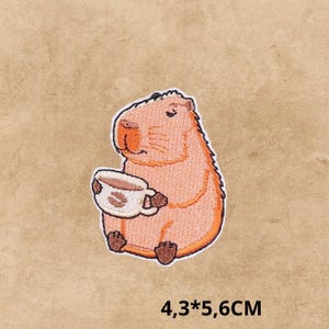 Cute Capybara Embroidery Patch - DIY Iron-On Cartoon Badge for Clothing & Backpack – Adorable Animal Thermoadhesive Patch"