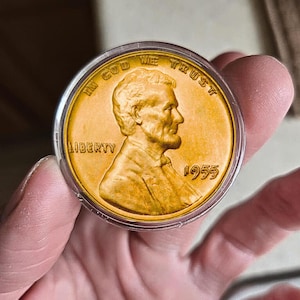 1955 Double Die Lincoln Penny – Copy Coin – 100% Copper Replica– Collectible US Cent
