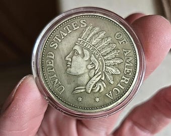 インディアンヘッド 1トロイオンス銀貨中古品 1851年インディアンヘッド1ドル記念硬貨 – 銀メッキの歴史的米国コイン