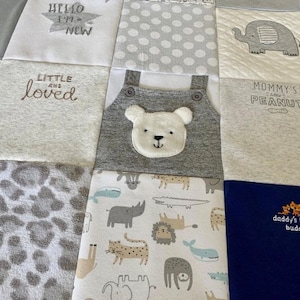 Large (90+ items) Baby Clothes Blanket, Memory Blanket, Baby Quilt, Custom Quilt, Memory Quilt, Upcycled Blanket, Keepsake Quilt
