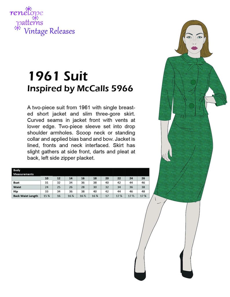 Modello di cucito per abito vintage anni '60, formato PDF multi-taglia: busto 36-40 pollici, riproduzione McCalls 5966 immagine 2