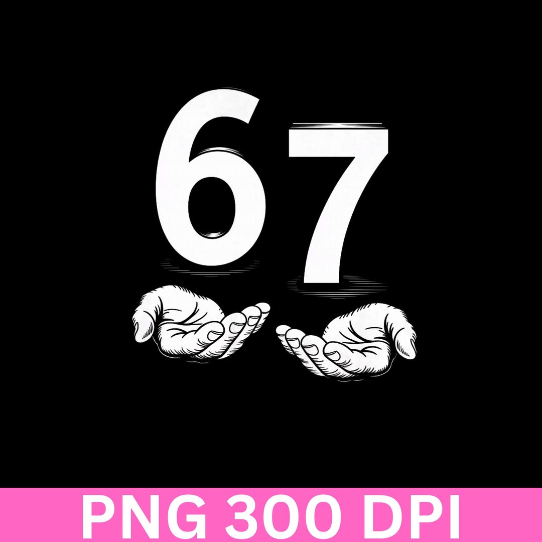 Six Seven 6 7 Meme Funny Hands PNG Bundle, Viral Internet Meme Humor ...