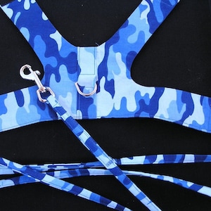 Harnais pour chien Blue Camo x-petit et grand