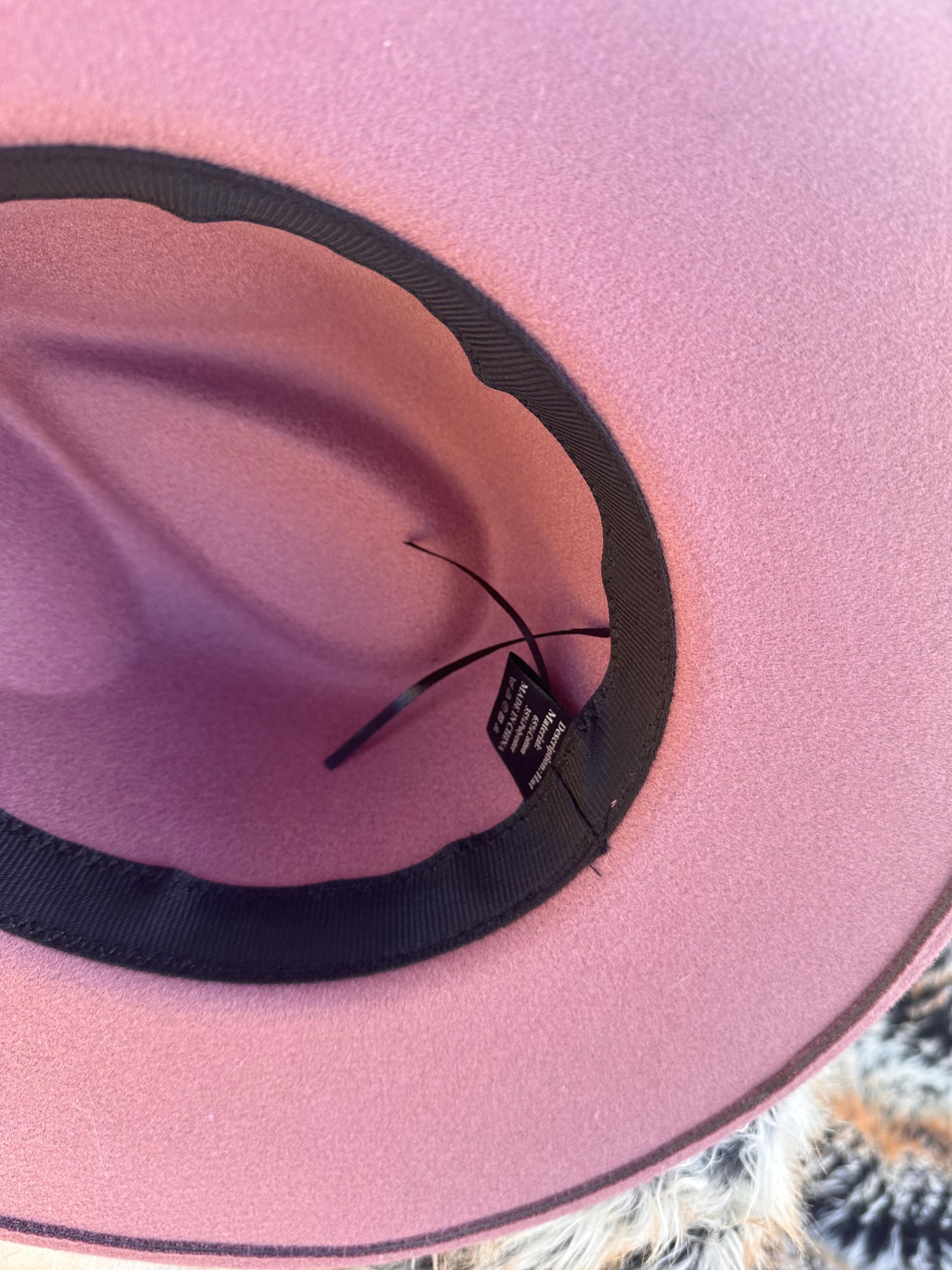 Floral burned dusty rose wide brim rancher hat western cowboy hat pink Little Girls  main image 2