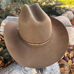 CHAPEAU COWBOY EDDY BROS INC. noir taille 7 long ovale 2x fourrure