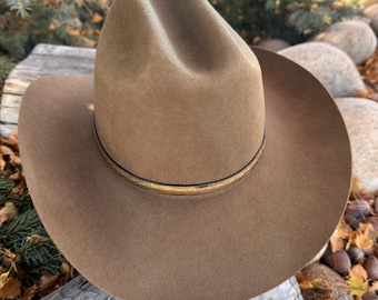 Vintage Eddy Bros 100% Wool Cowboy Hat – Warm Tobacco Brown  display picture 1