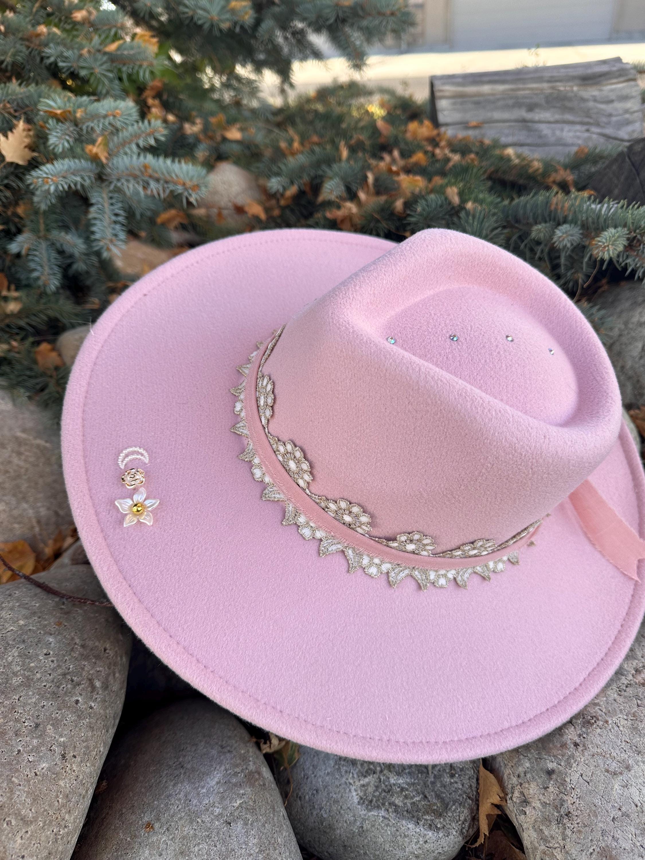 Beautiful Hand-Made Studs Embellished and Embroidery Baseball Hat, Cowgirl, OS Cowgirl Aesthetic Baseball Hat Western Cowgirl Boot  main image 3