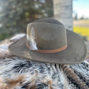 Vintage Eddy Bros 100% Wool Cowboy Hat – Warm Tobacco Brown  display picture 2