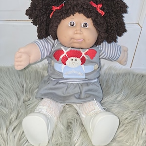17"KT Factory HM#12 DBL Brunette Popcorn Cabbage Patch Gray Portrait Dress