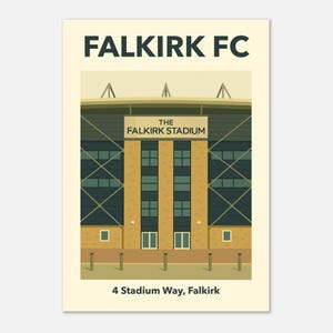 Falkirk FC Stadium Postcard Style Poster