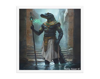 Physischer Druck | Versand zu Ihnen | Sobek - Herr der lebendigen Wasser, nubische Kriegergottheit mit Krokodilkopf