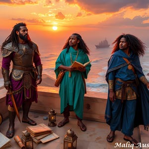 The Moorish Brothers of Al-Qáhira – Afro-Nubian Digital Art Print | Brotherhood, Wisdom & Sacred Legacy | Digital Download