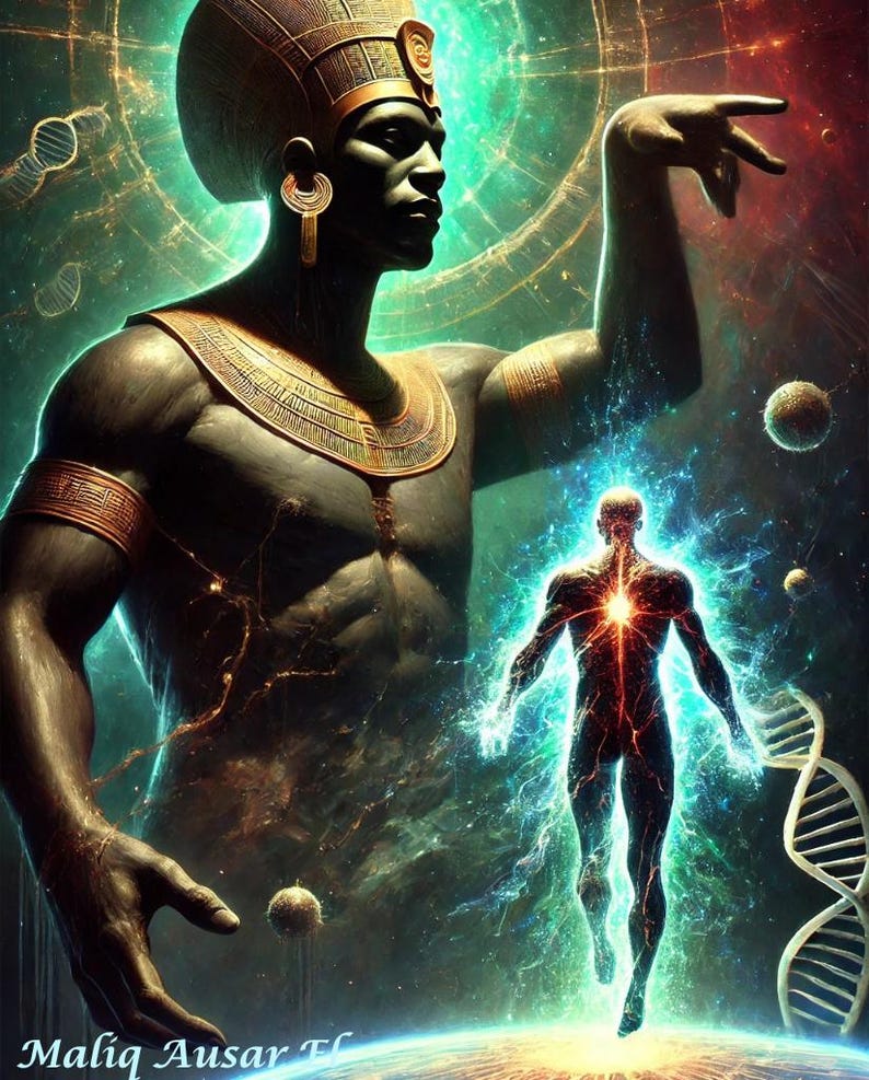 Digital Download | Instant Art Print | Ausar Shapes the First Ancestor ...