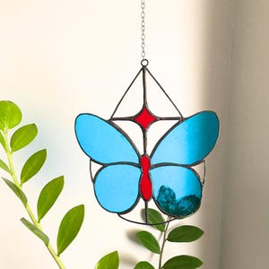 Blue Butterfly,Boho Sun Catcher, Landscape Wall And Window Home Decoration,Handmade Gift