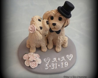 Wedding Cake Topper, Custom Cake Topper, Puppy Cake Topper, Dog, Polymer Clay, Keepsake, Westie