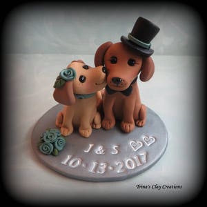 Wedding Cake Topper, Custom Cake Topper, Puppy Cake Topper, Dog, Polymer Clay, Keepsake, Westie image 5
